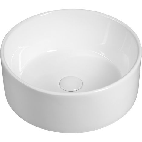 Vasque à poser en céramique, dia. 40 cm, blanc (1/2)