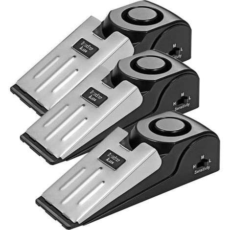 3 Pack Door Stop Alarm, Door Stopper Security for Home Travel Apartment with 120DB Siren Portable Safety Tool (1/5)