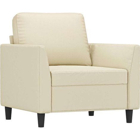 Fauteuil relax  Fauteuil Crème 60 cm Similicuir (1/5)