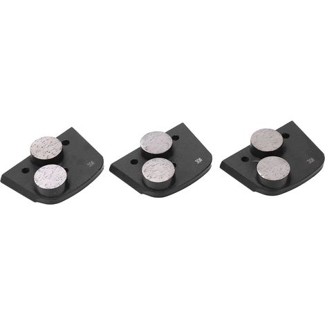 Lot de 3 disques de ponçage diamantés noirs à 2 dents, grain 30, pour béton et verre. (1/5)