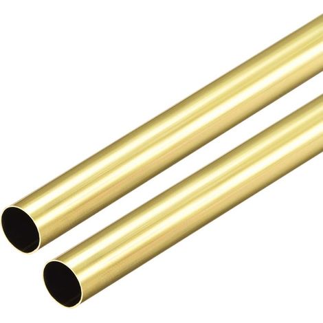Brass Round Tube 300mm Length 7mm External Diameter 0.2mm Wall Thickness Seamless Straight Pipe Tubes 2 Pcs (1/4)