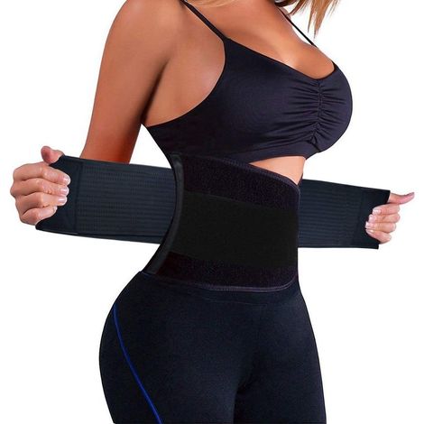 1 ceinture abdominale, en néoprène sans latex, avec baleines acryliques, pour soutien lombaire et sudation pendant le fitness (1/5)