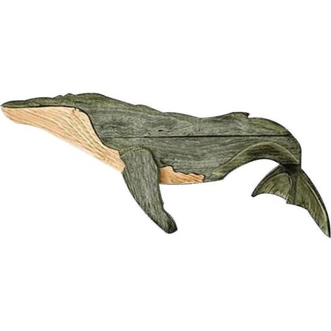 Décoration murale baleine en bois, sculpture murale baleine, sculpture d'animal marin côtier, baleines (1/5)