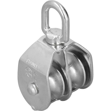 Poulie marine double à galet de 32 mm (1,3 po), charge admissible de 250 kg, en acier inoxydable 304, pour yachts et vedettes rapides (1/5)