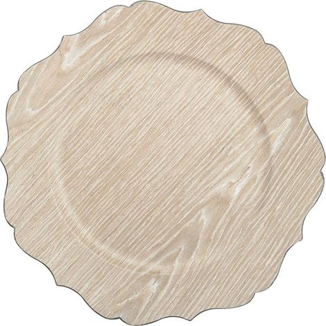 Assiette de Présentation Effet Grain de Bois Dessous d'Assiette en Plastique 33 x 33 cm - PANGIVO (1/3)
