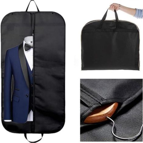 Housse à costume - Housse à vêtements réutilisable avec fermeture éclair intégrale - Housse anti-poussière et sangles pour homme - Sac à fermeture éclair intégrale pour costumes et manteaux (1/5)