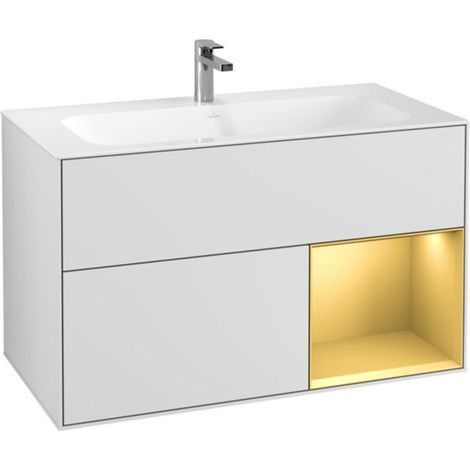 V&B Waschtischunterschrank Finion Reg rechts Gold matt, White matt lacquer (1/2)
