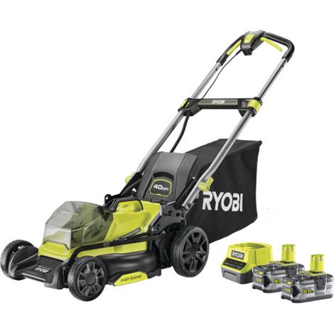 Tondeuse poussée RYOBI 18V Brushless - coupe 40cm - 2 batteries 5,0Ah - 1 chargeur rapide - RY18LMX40C-250 (1/5)