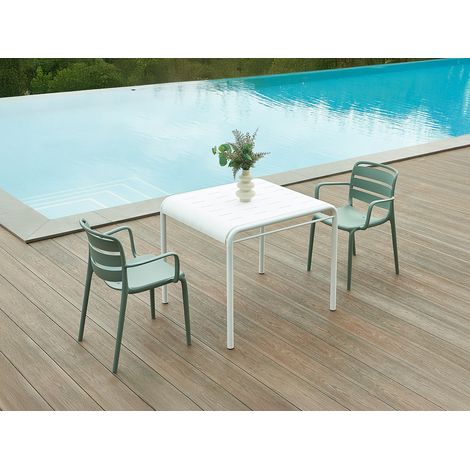 Table de jardin L.90 cm en polypropylène - Blanc - MOAH de MYLIA (1/4)