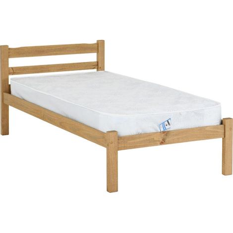 Panama 3 Feet Bed Frame - L198 x W98 x H77 cm - Natural Wax (1/5)