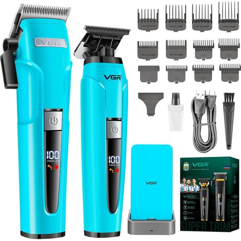 VGR 694 S2 Men's Hair Trimmer Kit with Magnetic Charging Station  Men's Beard and Hair Clipper, Magnetic Charging Station, Barber Kit with LED Display (1/5)