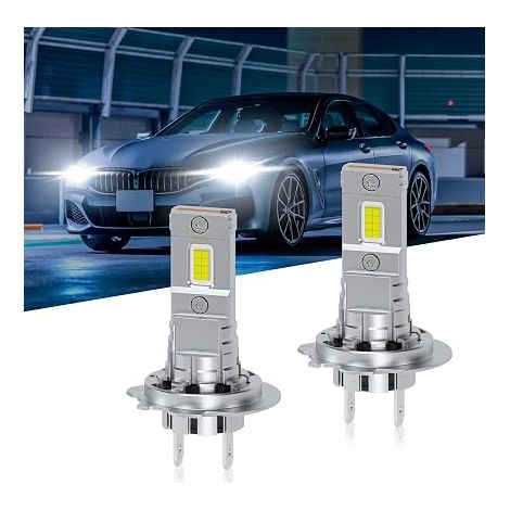 H7 LED Bulbs for Car and Motorcycle 72W 12000LM 6500K White Error All-in-One Conversion Kit H7 Headlights Plug and Play for Halogen and Xenon Lamps (2PCS) (1/5)