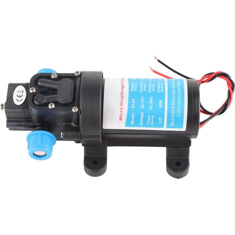 Pompe à diaphragme miniature électrique DC haute pression auto-amorçante 6L/min 12V pour lavage auto nettoyage (0142HB-12-80F) (1/5)