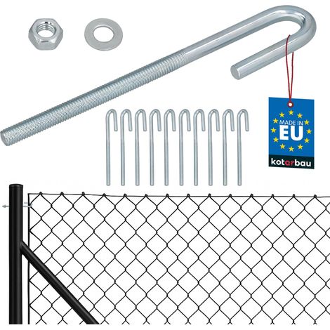 KOTARBAU® Lot de 10 Tendeur Grillage M8, Tendeur Cable pour Clôture, Acier Galvanisé, Crochet Fileté avec Écrou et Rondelle, Tendeur Fil de Fer, Argenté, Ouvert (1/5)