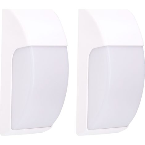Forlight Area - (2uds) Aplique de Pared Exterior para Bombilla E27. Aplique Exterior de Pared o Techo para Jardín y Terraza. Lámpara de Pared Impermeable IP65. Color Blanco