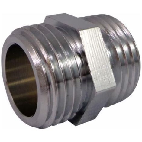 Nipplo maschio doppio in ottone cromato - da avvitare - 280 - per tubo rame QUICK PLOMBERIE