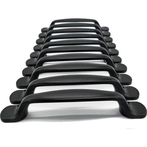 20x Küchenschrank-, Schubladen- und Schlafzimmermöbelgriffe, 96 mm Lochabstand, schwarzes Aluminium (1/5)