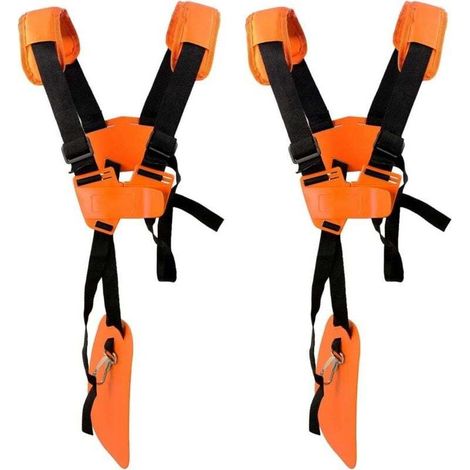 2 Sangles d'épaule réglables inclus -Harnais pour Débroussailleuse pour Tondeuse à gazon avec Ceinture en Nylon, pour Jardinage ou Débroussailleuse pour Débroussailleuse KM, STIHL FS(Orange) (1/4)
