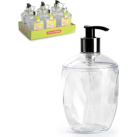 DOSIFICADOR JABON LUXE TRANSPARENTE (1/2)