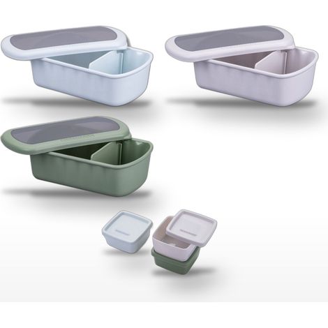 Ensemble de 3 Lunchbox 1L Fackelmann Storage avec Set de 3 Boîtes à Sauce (1/5)