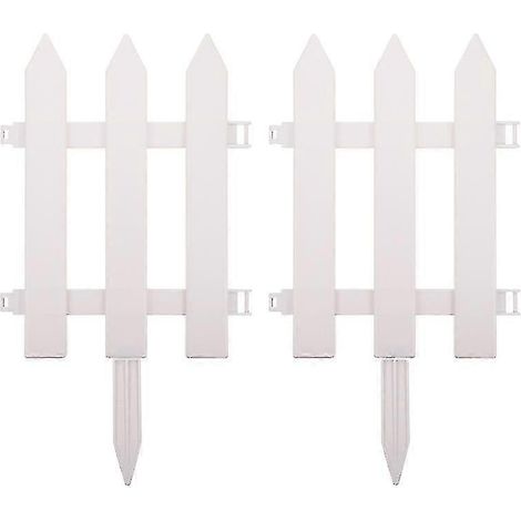 Lot de 2 piquets de clôture en plastique blanc résistants pour jardin, bordures de pelouse pratiques (1/5)