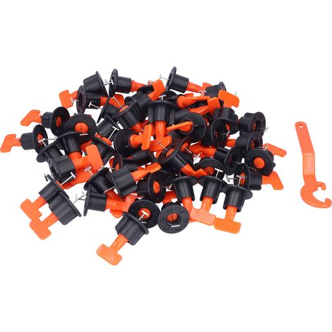 Kit de nivellement de carrelage 50 pièces avec clé, système réutilisable pour sols et murs (1/5)