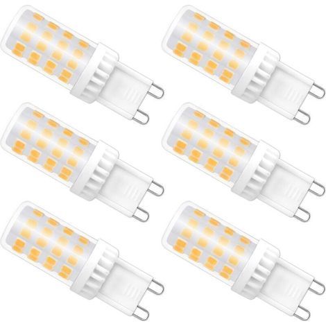 Ampoules LED G9 Dimmable, 4W équivalent à 40W halogène, 480 LM, Blanc Chaud 3000K, Culot G9 Standard, Angle de rotation à 360 °, pour Ceiling Lighting, Kitchen, Paquet de 6 (1/4)