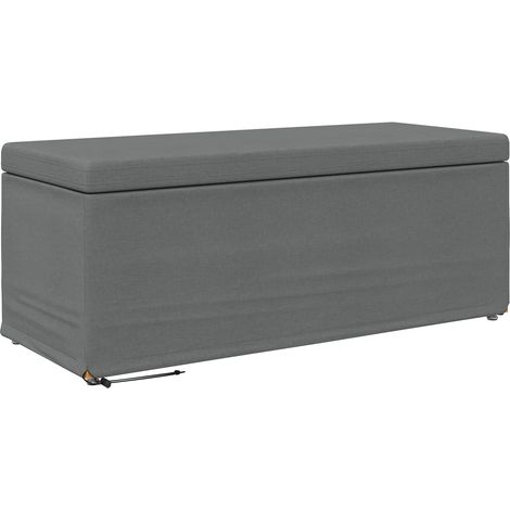 Stool Dark Grey 101 x 41 x 40 cm Fabric and Engineered Wood vidaXL