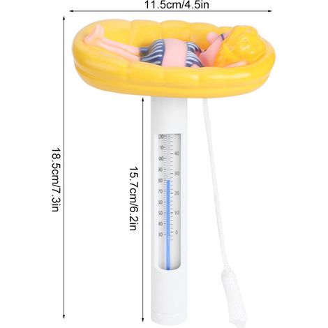 Thermomètre de Piscine Flottant avec Écran F/C en Forme de Sirène Blonde (1/5)