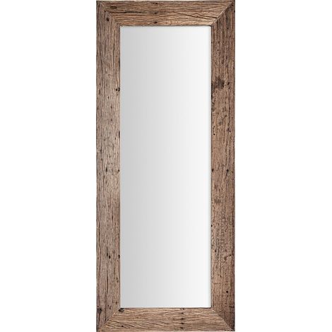 Miroir Samsun Ethnique en Bois Recyclé - Bois vieilli aux nuances chaudes (1/3)