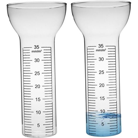 Tube de Remplacement de pluviomètre en Verre résistant au Gel, 2 pièces, pluviomètre Ouvert en Forme d'entonnoir 35mm avec Marques claires pour Jardin Cour (1/5)