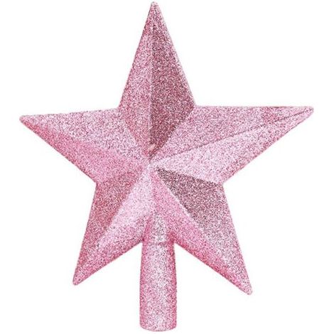 Décoration de Noël celtique rose, sapin de Noël avec étoile au sommet, 20 cm, sapin de Noël rose avec une étoile à cinq branches au sommet. (1/5)