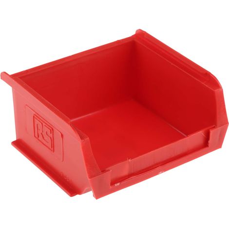 Bac de rangement RS PRO Rouge en PP, 50mm x 100mm x 90mm ( Prix pour Paquet de 10 ) (1/3)