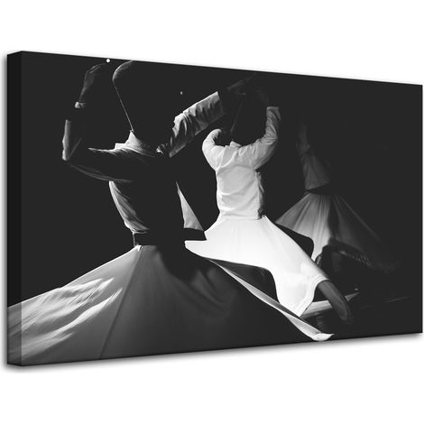 Lienzo impreso Música Danza Blanco y Negro 80x50