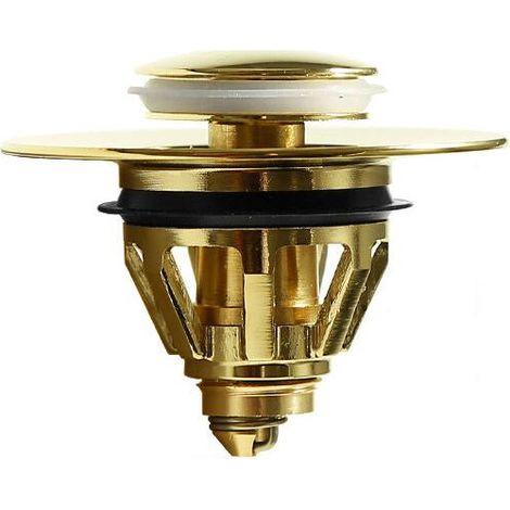RHG Badewannenstöpsel, Waschbeckenabflussfilter, Universal-Spülbeckenstöpsel (Universal Gold Kupfer Rückprallkern) (1/5)