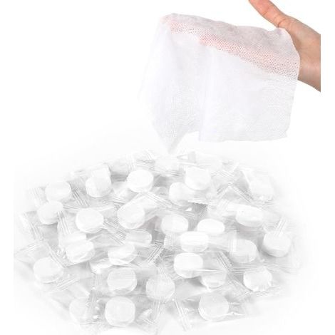 Serviette Compressée, Multifonctionnel Protection de l'environnement Dégradable Serviette Expansée, à Transporter Voyage en Plein air toolcompressed Coton Gant de Toilette (100 PCS) (1/5)