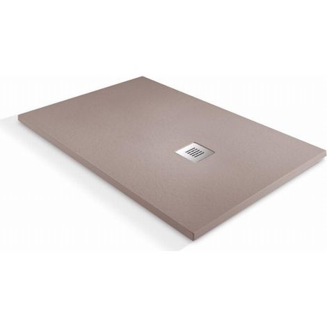 O'Design Solidstone begehbare Duschwanne – 160 x 90 – Mokka – Alicante
