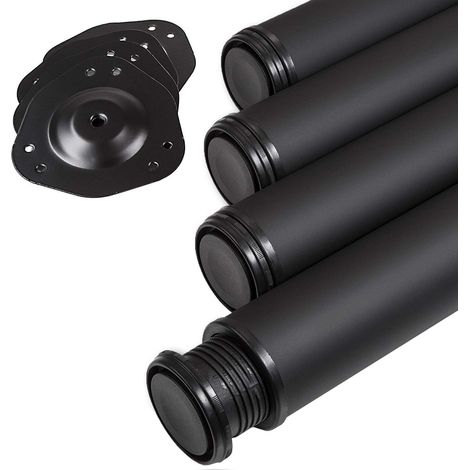 4er Set Tischbeine Ø 60 mm Höhe 710 mm schwarz höhenverstellbar