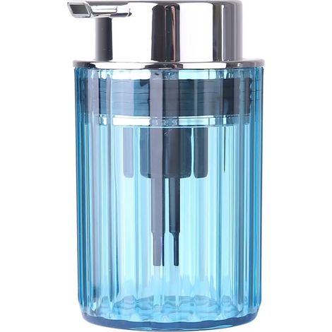 (1 pièce bleu transparent) Distributeur de savon moussant à pression, flacon transparent pour shampoing, gel douche et savon pour les mains, accessoires de salle de bain et de cuisine. (1/5)