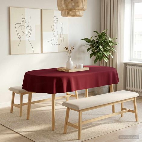 vidaXL Table Cloth 5 pcs Oval Wine Red 160 x 220 cm Polyester (1/5)