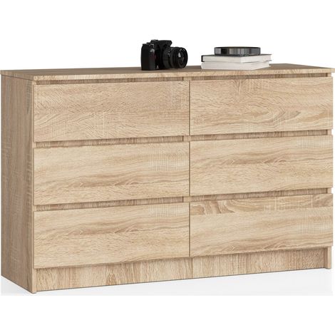 Cassettiera AKORD K140 Sonoma Quercia 138 cm 6 cassetti 138x40x77 cm (1/5)