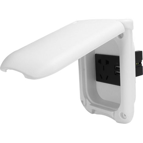 IP44 wasserdichte, multifunktionale Außensteckdosenbox aus ABS mit Magnetverschluss, Wandsteckdosenfeld für Garten und Terrasse (1/5)