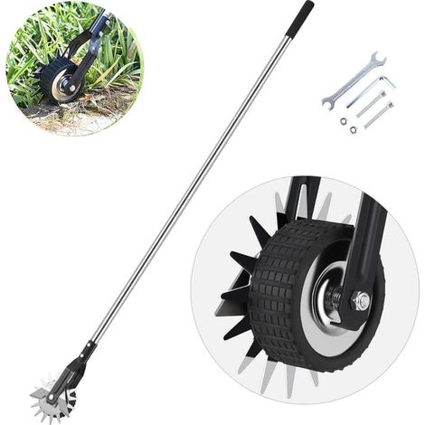 Tondeuse à gazon manuelle à roues – Manche en acier réglable 1,2 m, pour jardin et trottoir (1/5)
