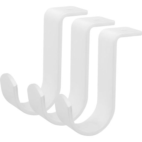 Supports de Tringle à Rideaux Lot de 3 Pièces Réglables en Acier Inoxydable Blanc Design Épaissi et Capacité de Charge Élevée pour Tringle Voilage (1/5)