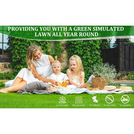 Gazon artificiel en rouleau 400x100 cm en polyéthylène vert, avec drainage pour balcon FloraGrace (1/5)