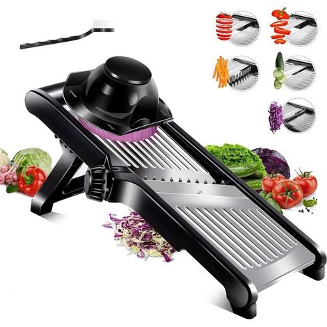 Professional Kitchen Mandolin, Multi-functional Stainless Steel Vegetable Slicer with Adjustable Slice Thickness, Japanese Kitchen Mandolin for Julienne with Hand Guard (1/5)