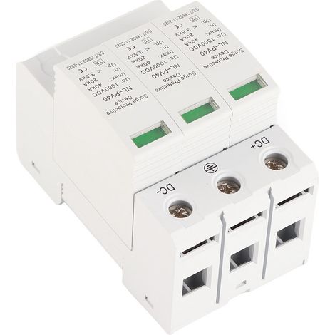 Photovoltaik-Überspannungsableiter 20-40kA 3P 1000V DC, dreiphasiger PV-Überspannungsableiter, Solar-Überspannungsschutz für Photovoltaikanlagen. (1/5)