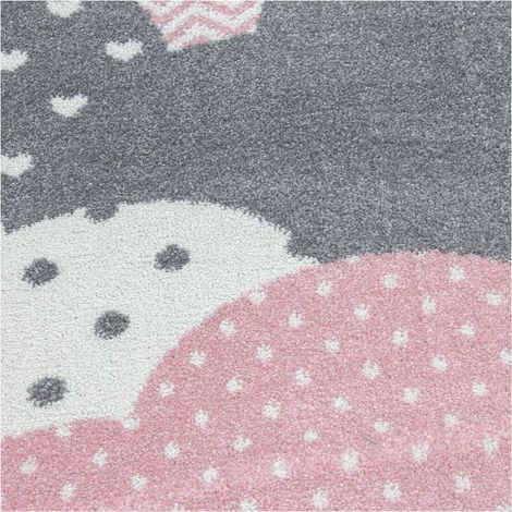 Tapis rond pour chambre d'enfant Cloud Rose Ø 160 (1/5)