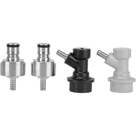 2 Embouts de carbonatation en acier inoxydable, 2 raccords à bille pour connecteur ball lock, kit de brassage de bière maison. (1/5)