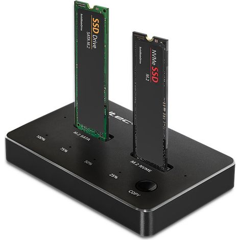 Qoltec SSD-Dockingstation M.2 NVMe SATA USB-C Dual 2 x 2 TB (1/4)